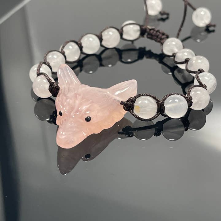 Peace Love Bling - Wholesale Beaded bracelet - Wolf Spirit Animal Gemstone woven bracelet10