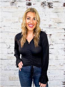 Let's Go Ladies Contemporary Top in Black for wholesale on Faire8