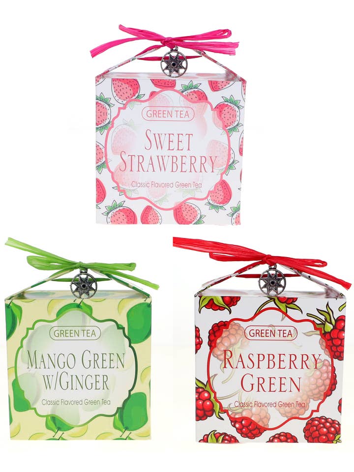 Green Tea Box, Tea Bags, Fruit Tea Box Gift Classic Flavors for wholesale by Cascade Teas & Botanicals