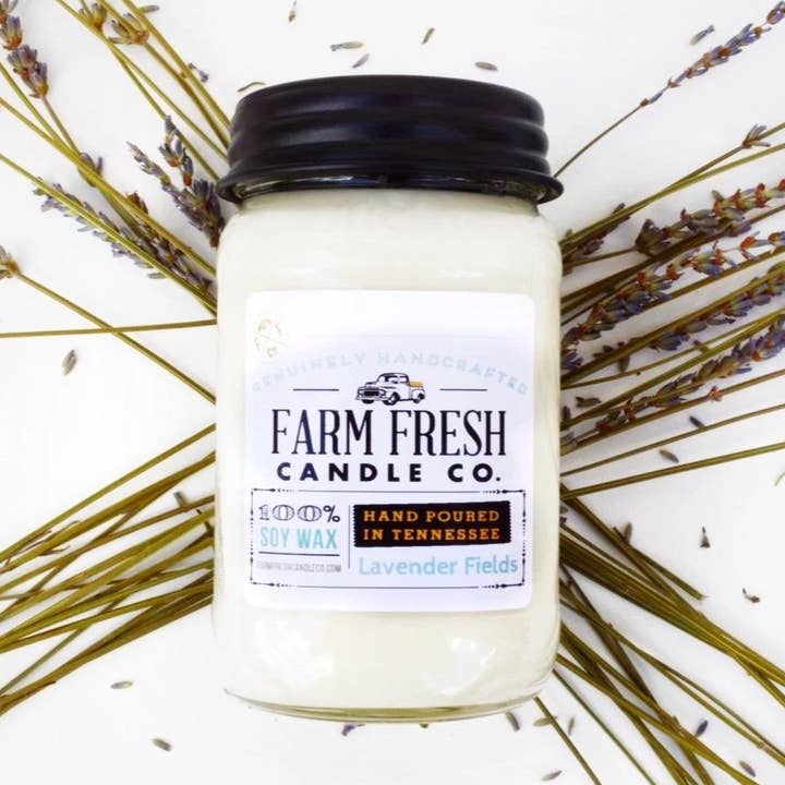 Lavender Fields Soy Candle for wholesale by Farm Fresh Candle Co.