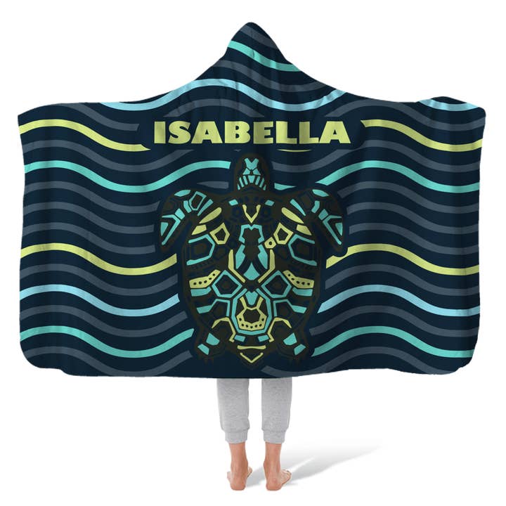 Couverture polaire à capuche : tortue persistante pour la vente par Sam and Zoey