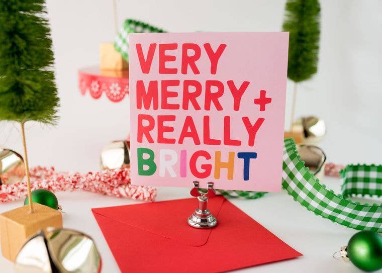 Francine and Georgia - Wholesale Christmas Card - Very Merry and Really Bright Greeting Card0