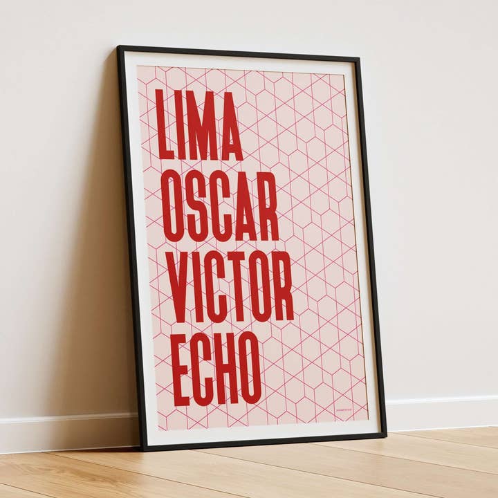 LOVE | Nato Phonetic print for wholesale by Designed by Islay