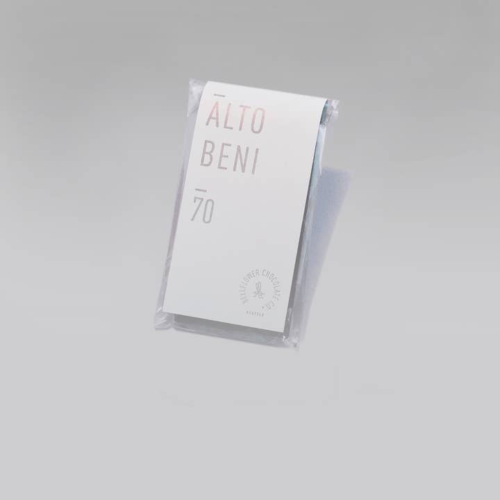 70% Alto Beni. Origin: Bolivia for wholesale by Bellflower Chocolate Company