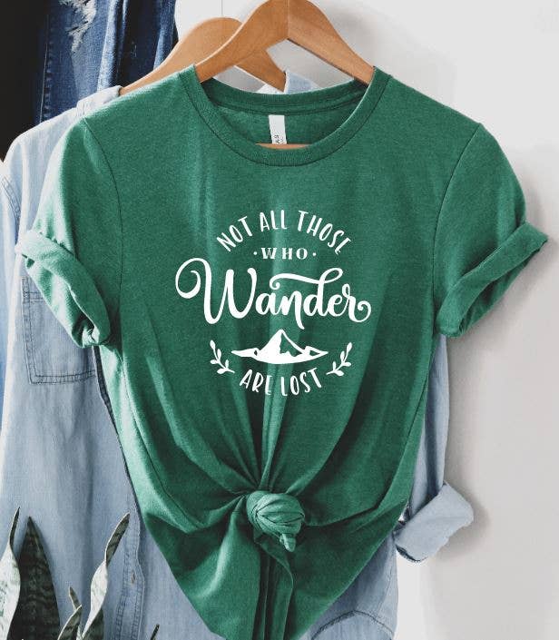 Tron Tron Graphic Wear - Wholesale Screen Printed T-Shirt - Women's - Not All Who Wander Are Lost Bella & Canvas Graphic Tee #OS15