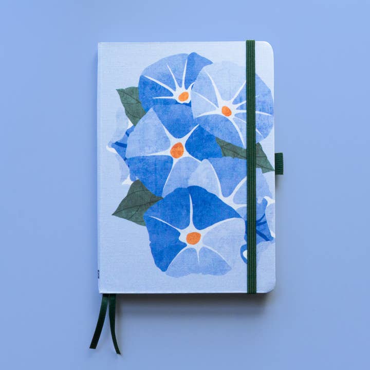 Carnet en lin Morning Glory | Fleur de naissance de septembre pour la vente par Primary Blooms LLC