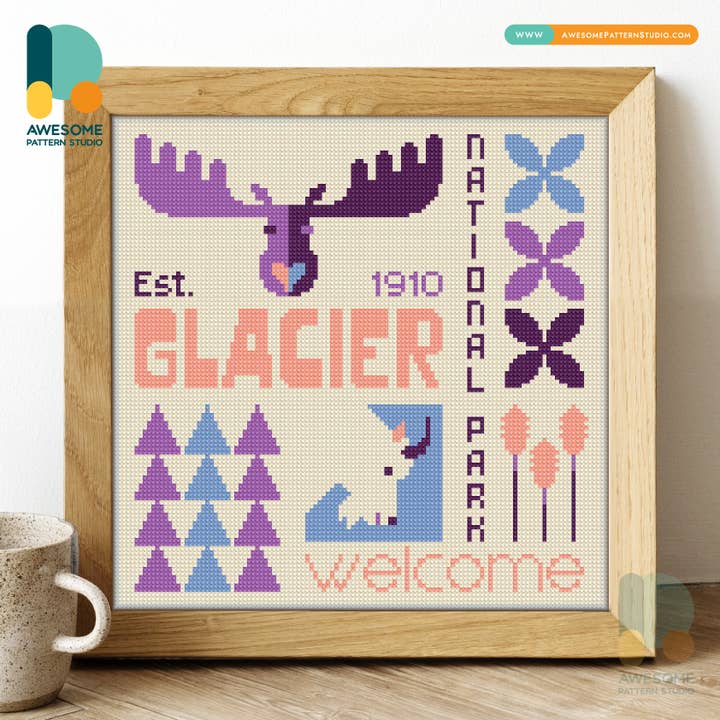 Parque Nacional Glacier DS3122, Pintura de Diamante - 120x120 para venta al por mayor de Awesome Pattern Studio