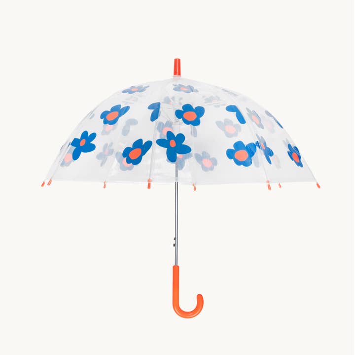 Mathilde Cabanas - Wholesale Umbrella - Kids - Child's transparent umbrella with blue flowers