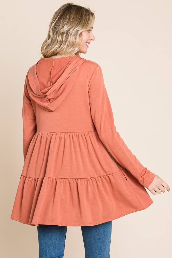 Culture Code - Wholesale Tunic - Women's - CFD1150LA - HOODIE SHIRRING LONG SLEEVE DRESS18