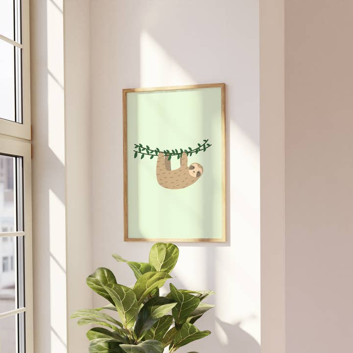Sloth Art Print for wholesale by Evesdrop Designs