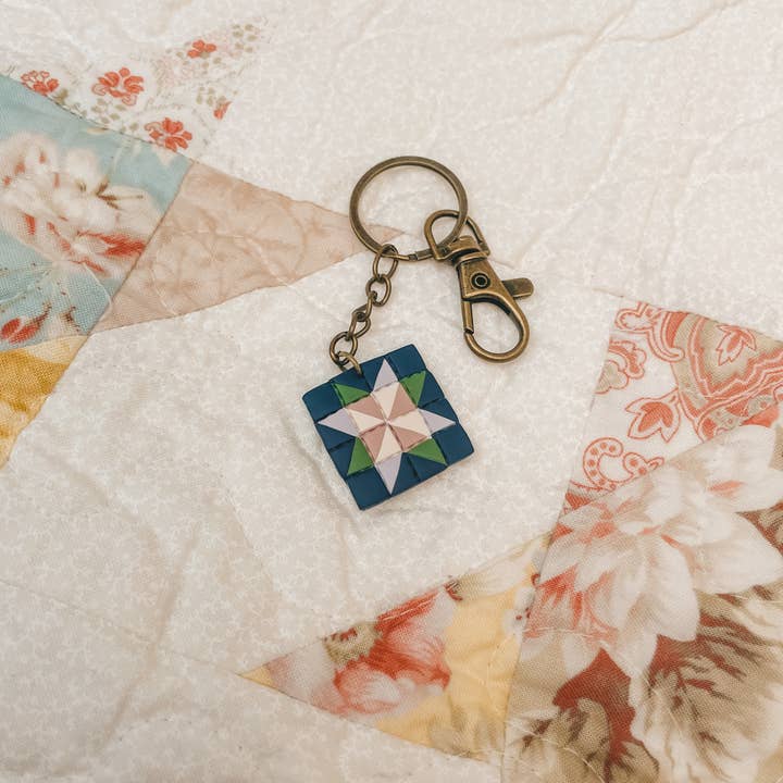 Sydni Carlson Art - Wholesale Dangle Earrings - Quilted Style Keychains