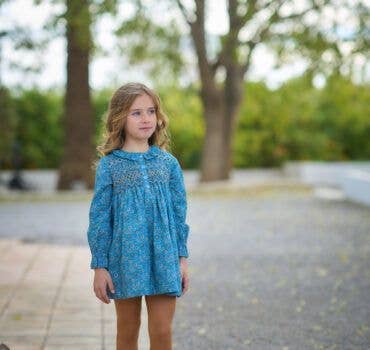 La ormiga – wholesale Klänning – Barn – Liten Flicka Klänning Blå Kashmir1