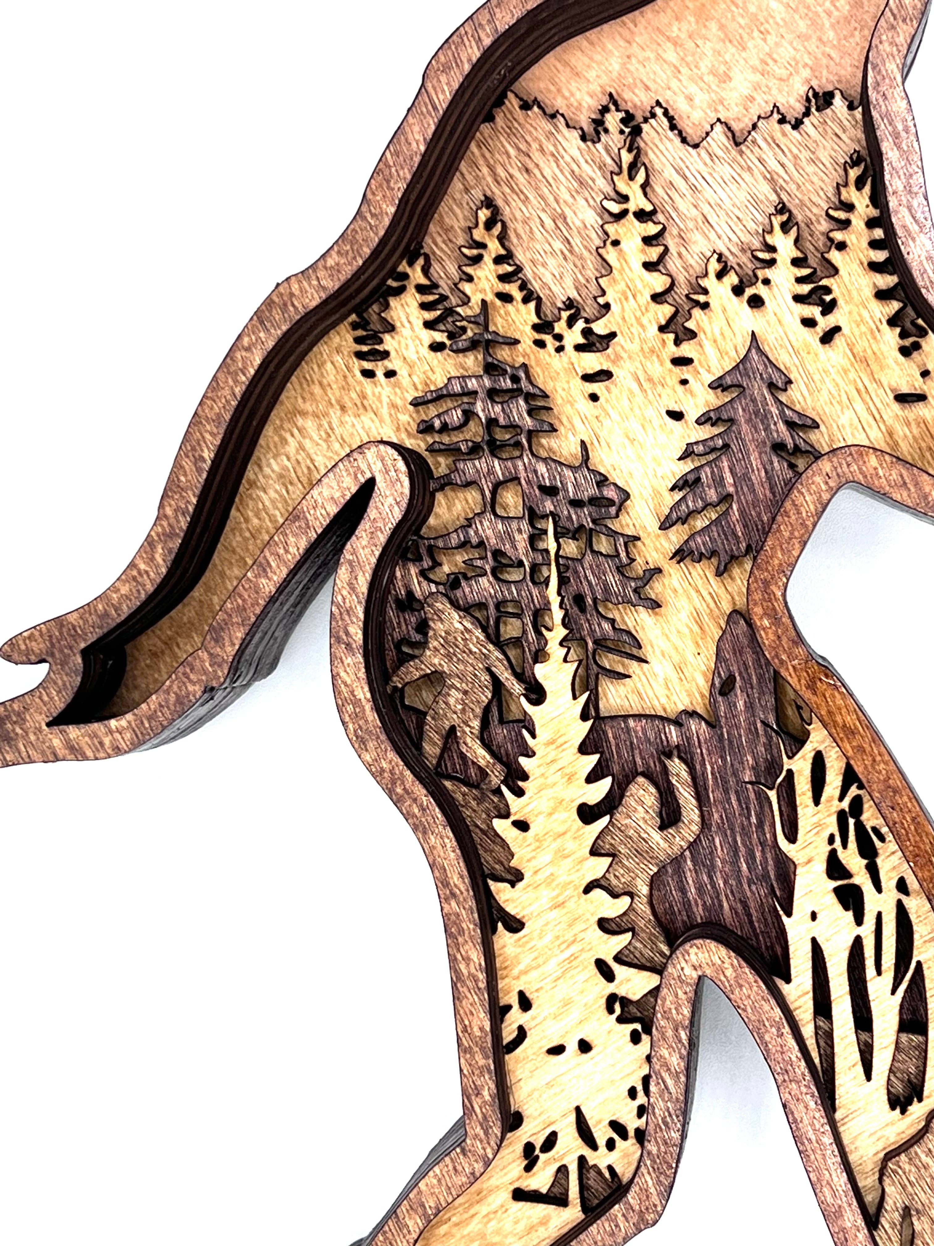 Lexo Creations - Wholesale Decorative Tabletop Object - Bigfoot, Multi-Layer Wood4