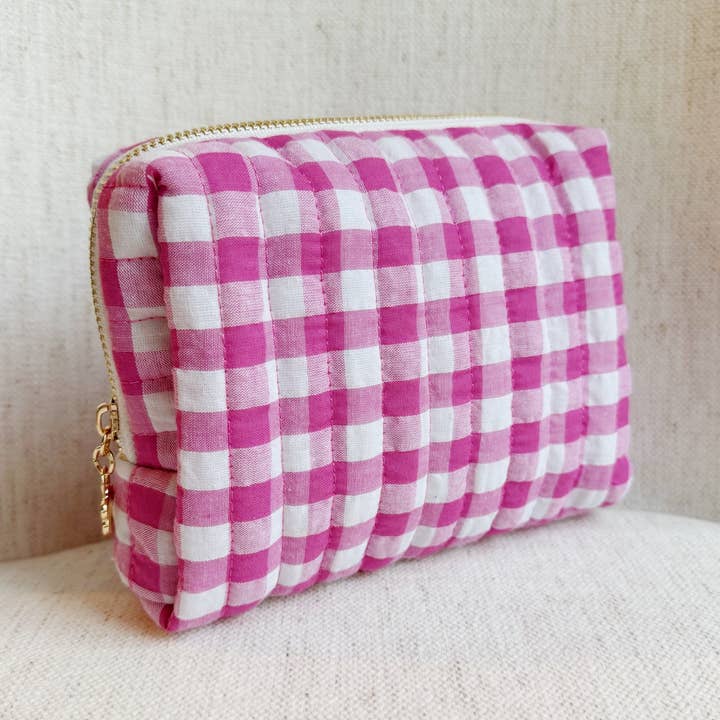 Ellison+Young - Wholesale Make-up/cosmetic bag - Color Parade Gingham Cosmetic Case