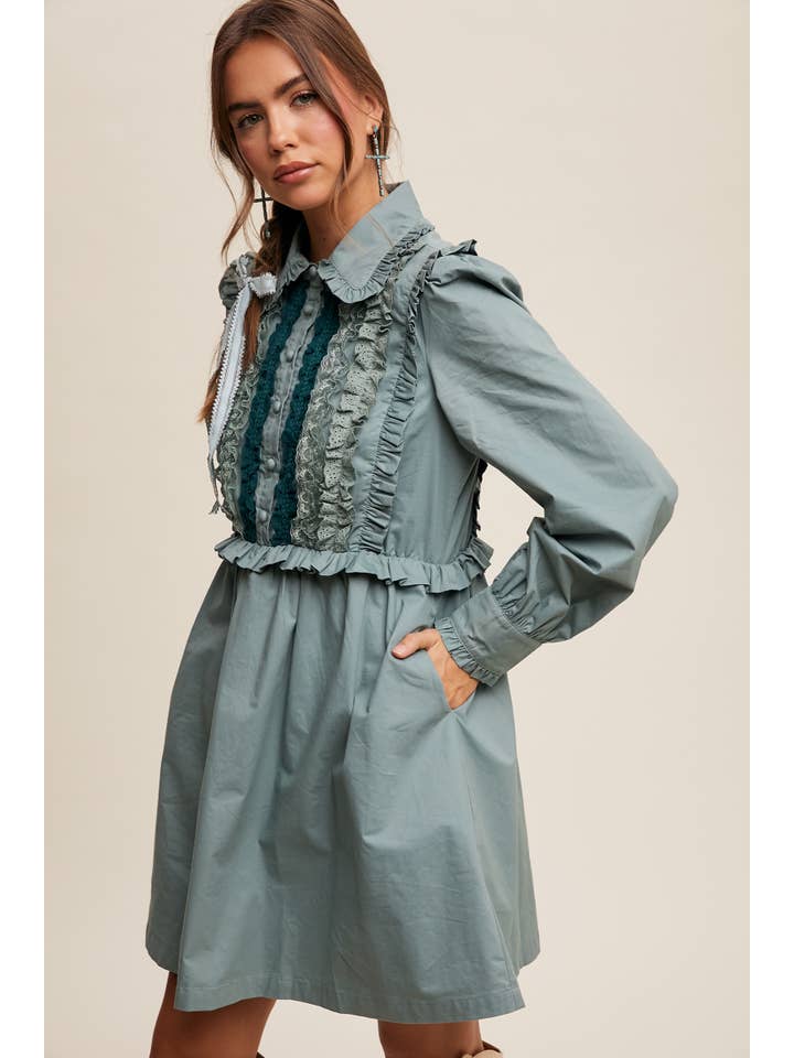 Listicle - Wholesale Dress – Women's - Floral Ruffle Mini Dress15