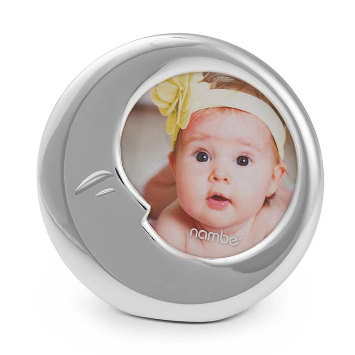 Baby Nambé Moon Frame, 6.25 L x 5 W x 6.25 H, Silver for wholesale by Nambe