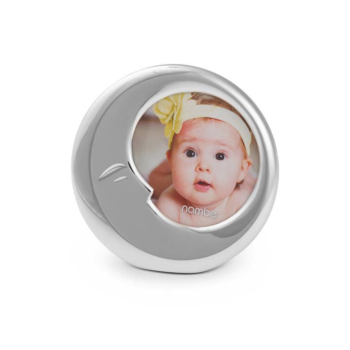 Nambe - Vente Cadre photo - Enfant et bébé - Cadre Baby Nambé Moon, 6,25 L x 5 L x 6,25 H, argenté