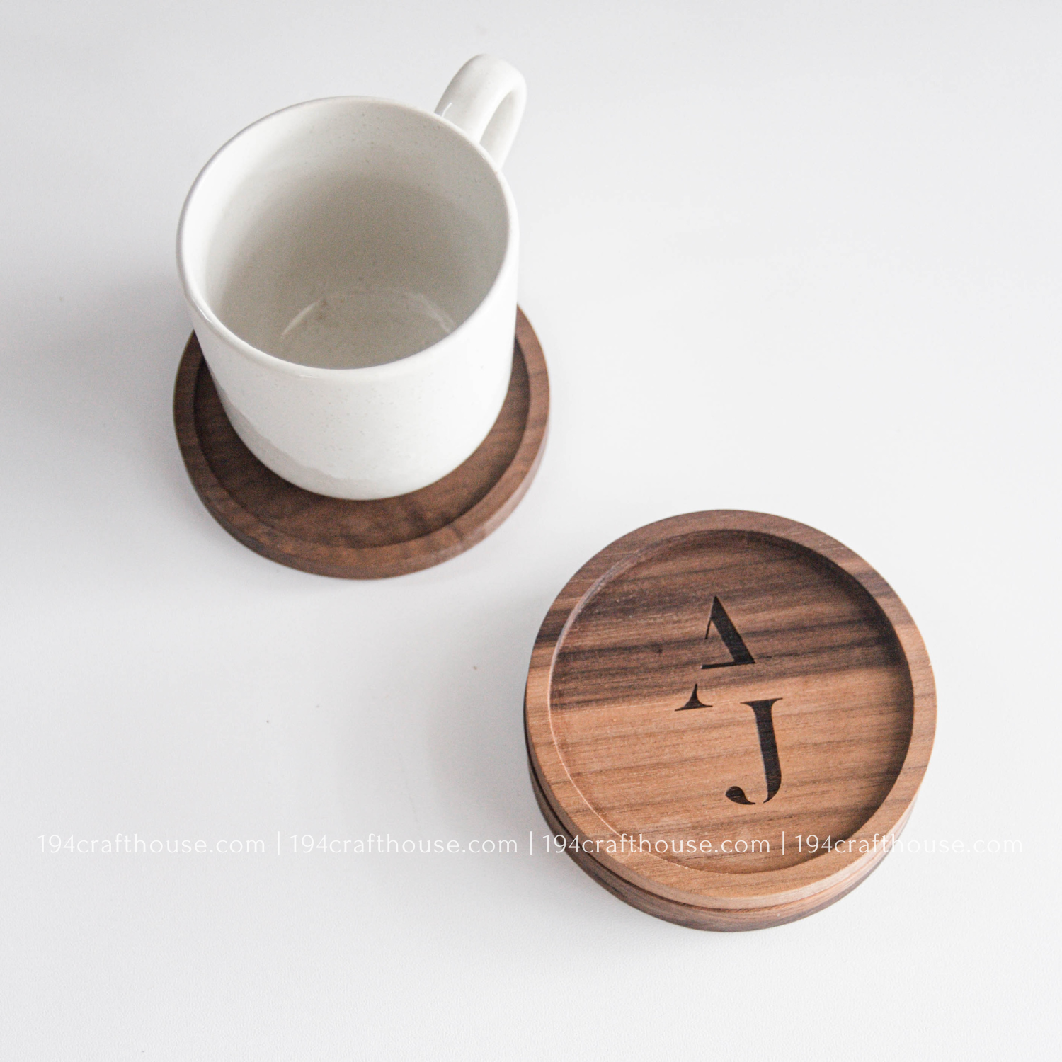 194 Craft House - Wholesale Coasters - Custom Logo Engraved Round Wood Coaster - Home Decor & Gifts4