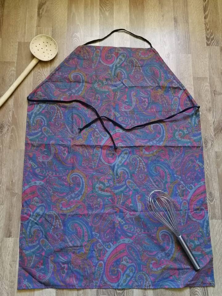 Blue ethnic adult apron for wholesale by Funnycreation