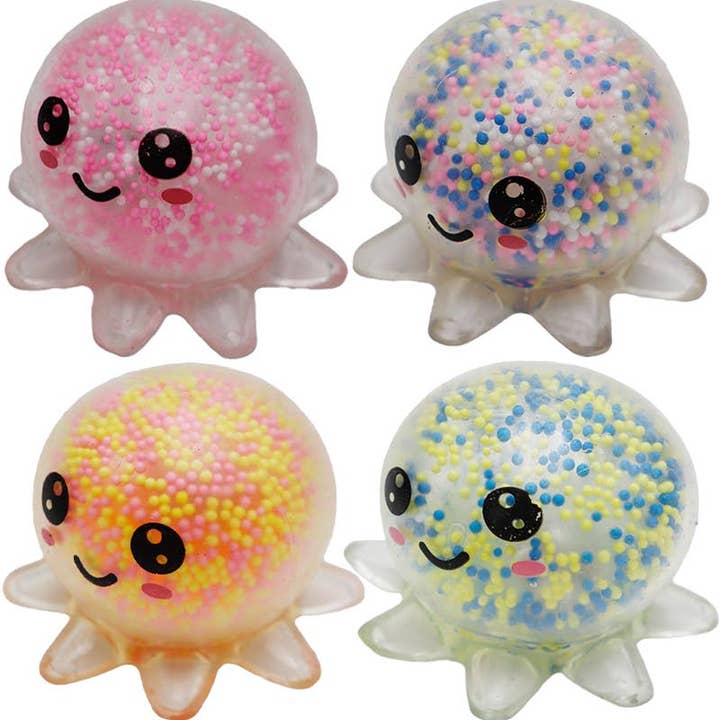 Assorted Clear Octopus Colorful Foam Ball Squishy for wholesale on Faire