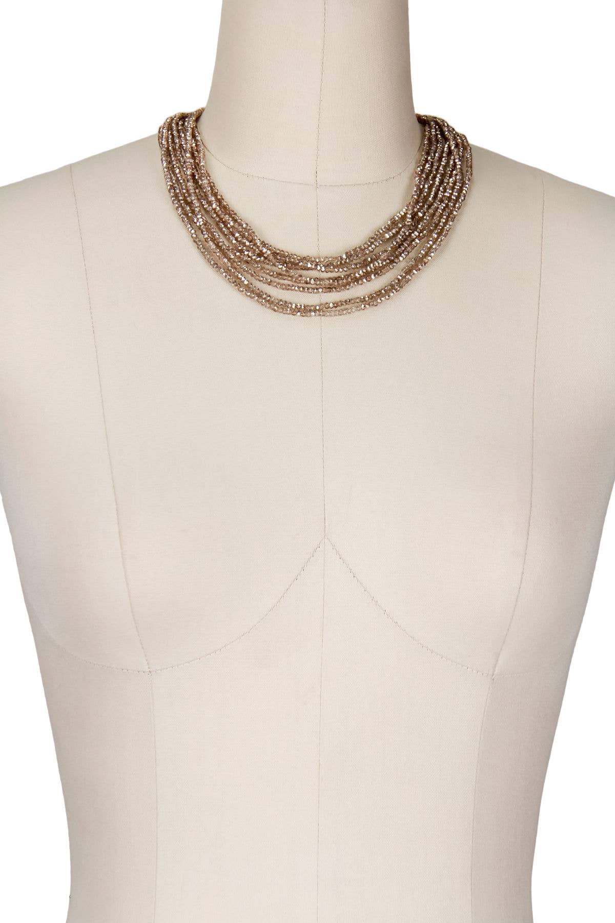 Veroma Gifts - Wholesale Beaded/Pearl Necklace - Multi Strand Short Crystal Necklace - Shimmering Glass Beads6