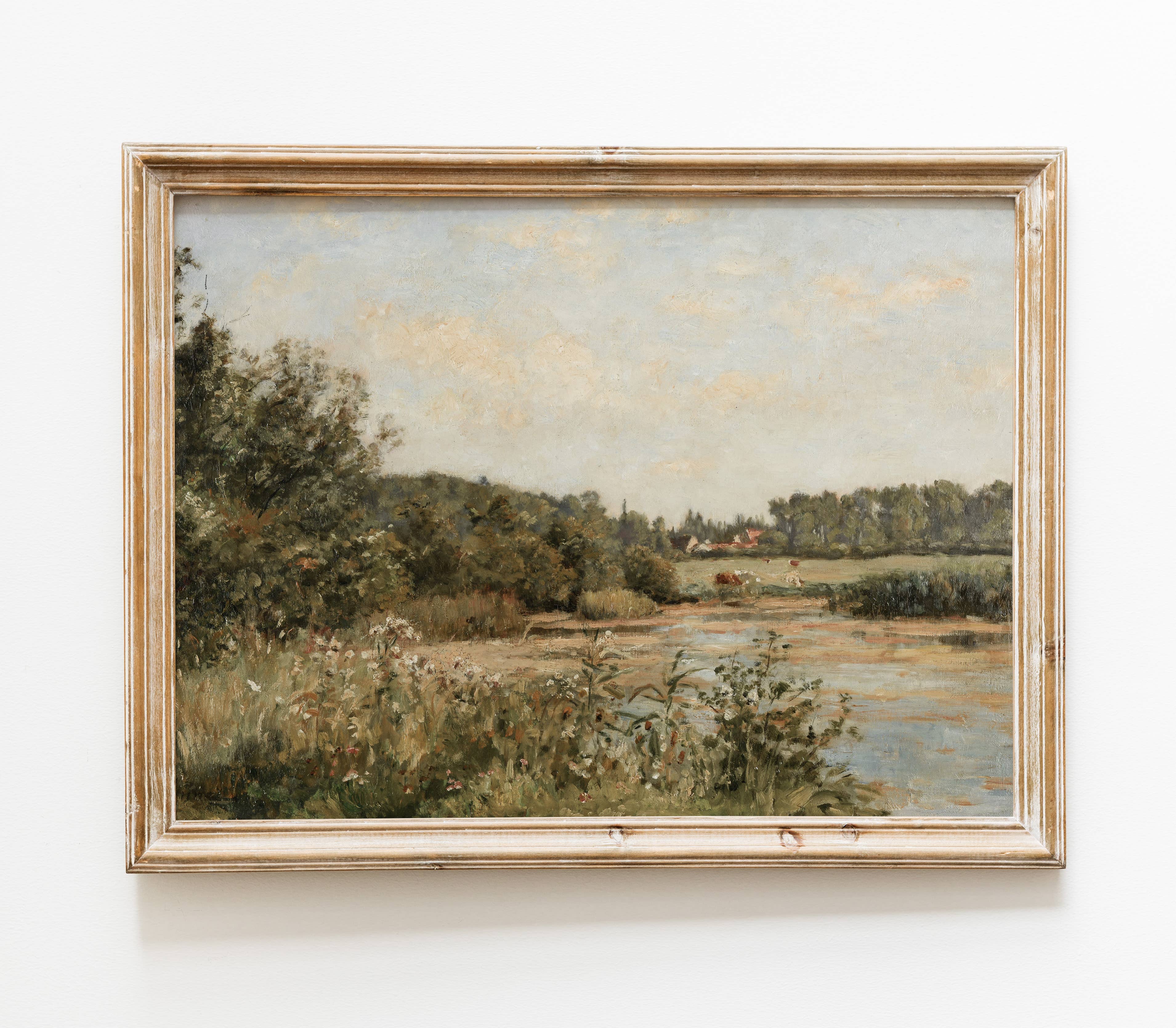 Hyggely - Wholesale Art Print - Vintage Classic Landscape View | Muted Stream Art Print L1104