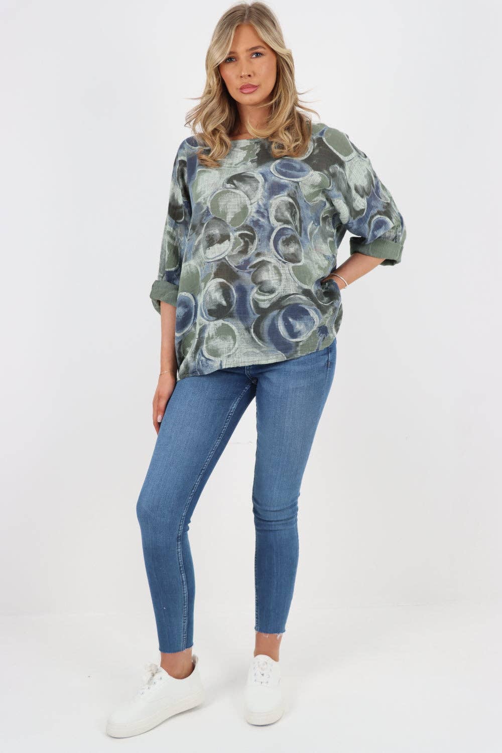 Miss Bold – wholesale Blouse – Women’s – Italian Circle Print Cotton Top9