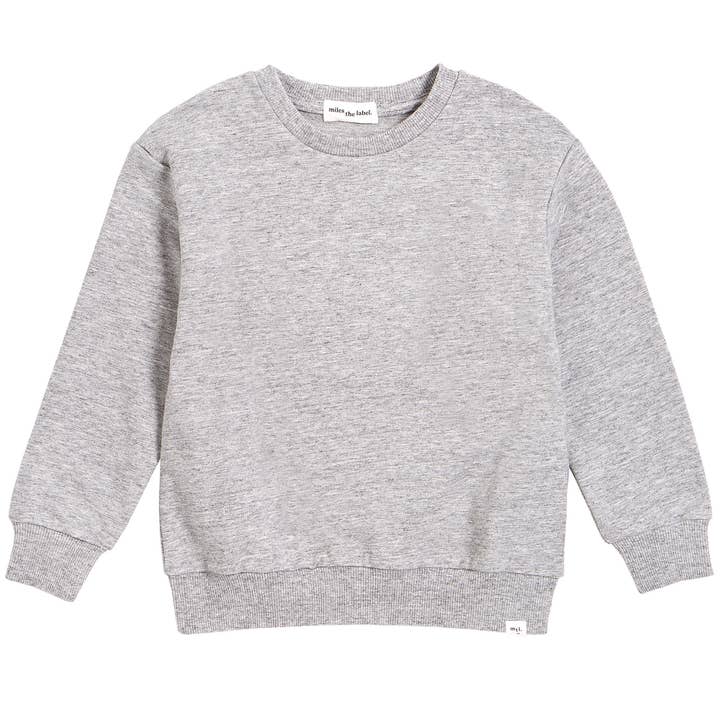 Sweat gris chiné Miles Basics pour la vente par Miles the Label