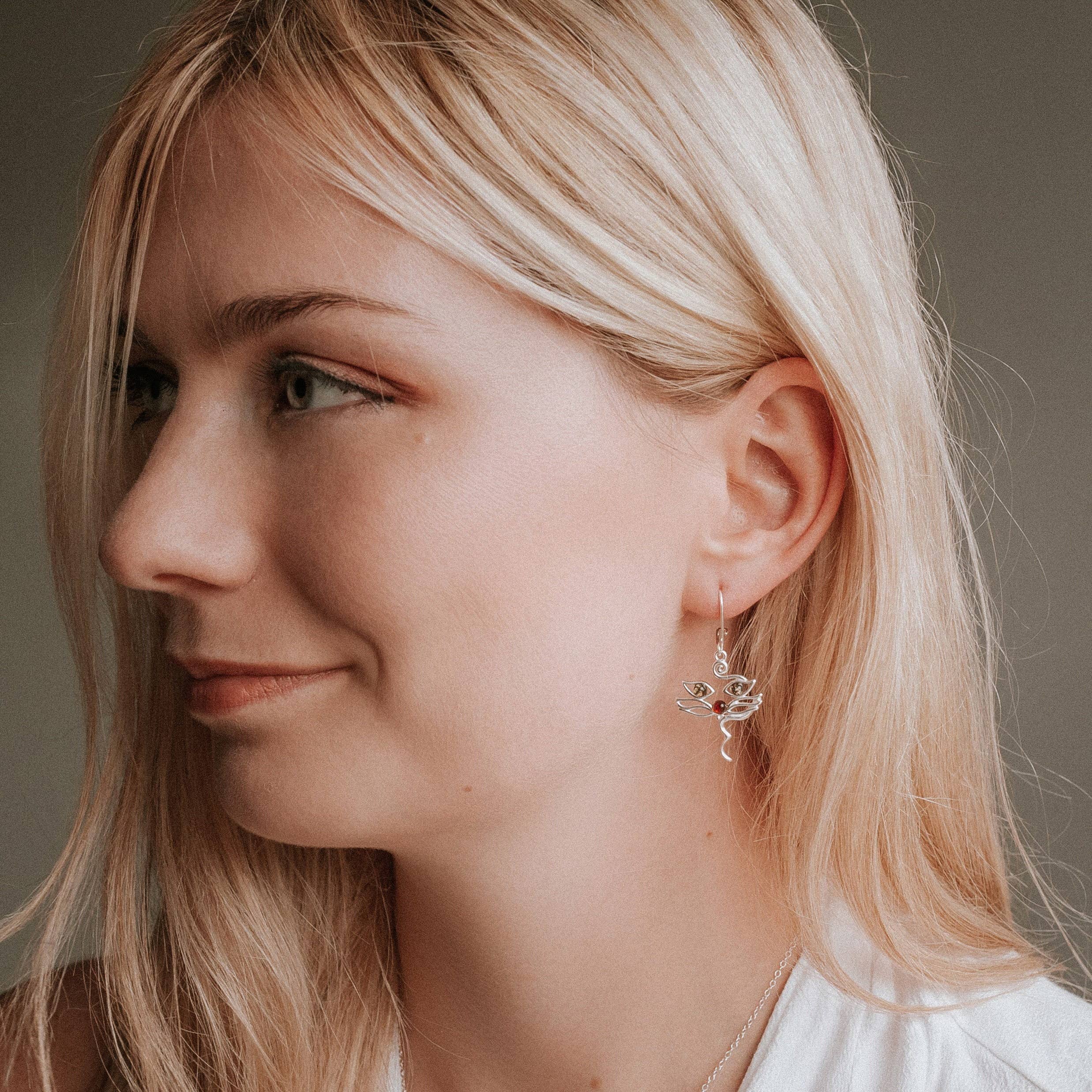 Marcin Waryszak – wholesale Dangle earrings – Baltic Amber Cat Earrings Silver Cat Earrings Amber Kittens2