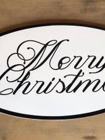 Black Rim Oval Merry Christmas Sign for wholesale by DNS Designs