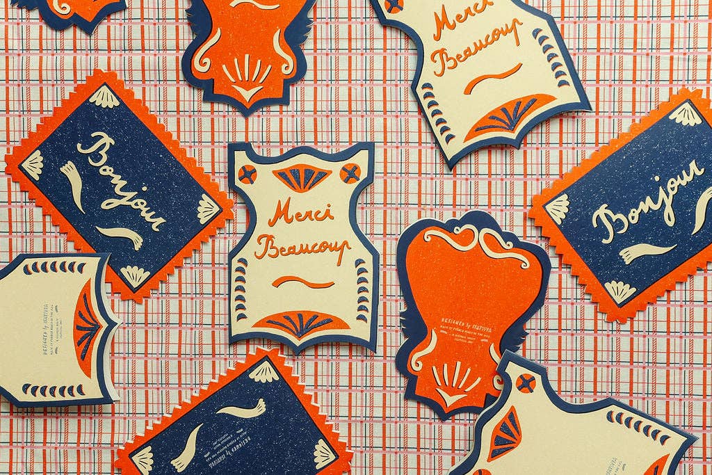 Isatopia - Wholesale Everyday Greeting Card - Bonjour Die Cut Card - From Paris with Love Collection3