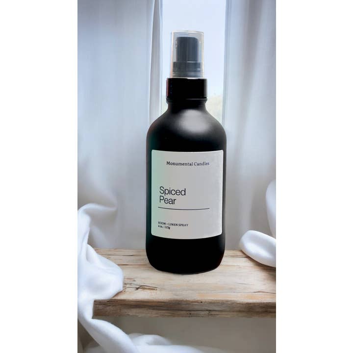 Spiced Pear Room/linen Spray for wholesale by Monumental Candles LLC