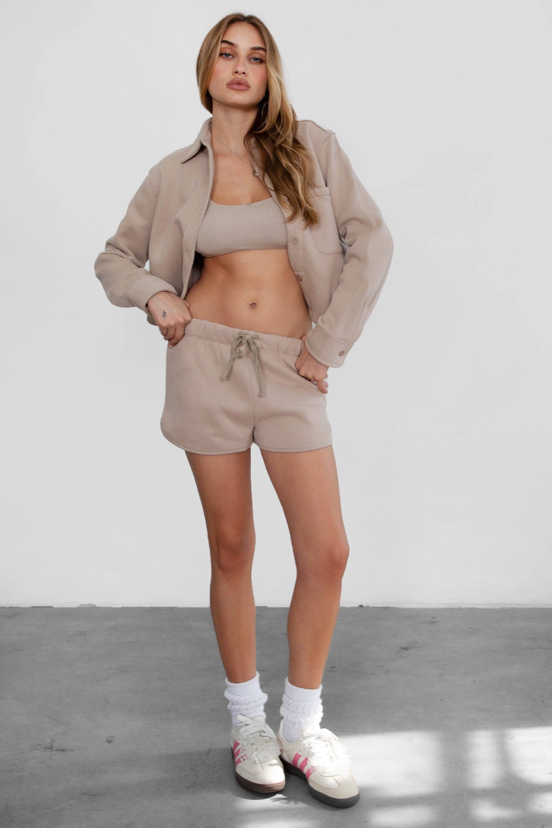 TICTOC - Wholesale Shirt Jacket/Shacket - Women's - JENNIE  Plush Fleece Lounge Cropped Button Shirt Shacket6