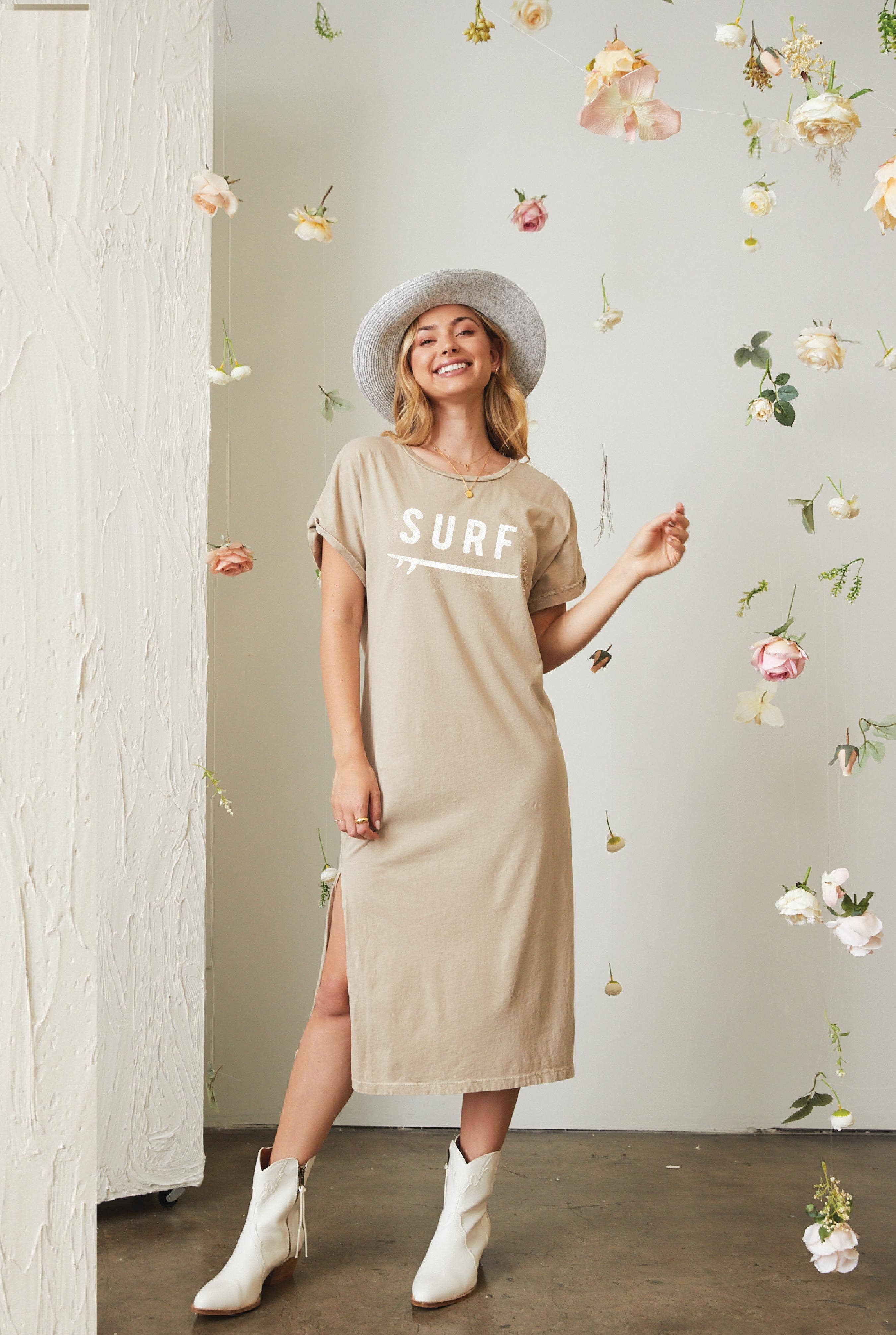 OAT COLLECTIVE - Wholesale Dress - Women's - SURF Mineral Washed Graphic Dress1
