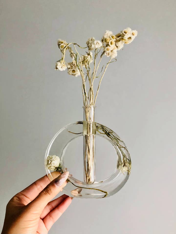 Circular Propagation Station- Clear White Floral for wholesale by Sharlene Robertson Designs