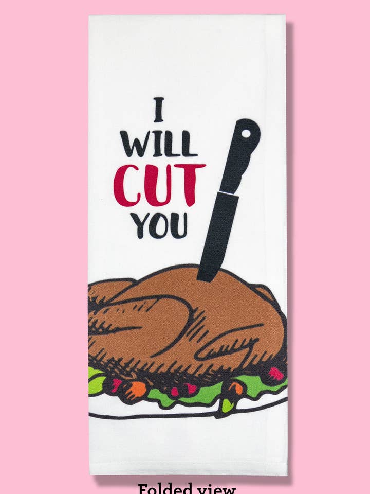 Jag kommer att skära dig - Turkiet dishhandduk för wholesale av Bad Grandma Designs