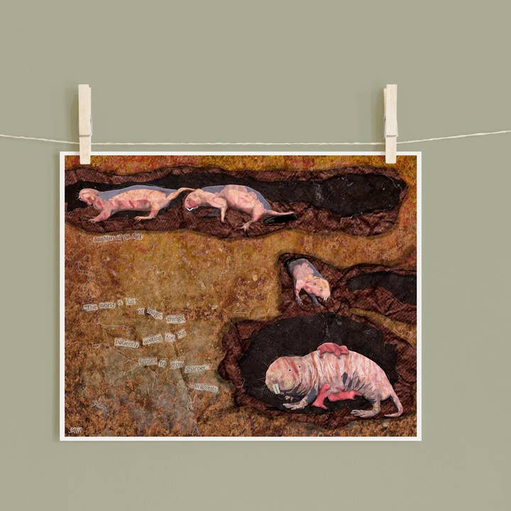 Naked Mole Rats - print for wholesale by Found & Rewound