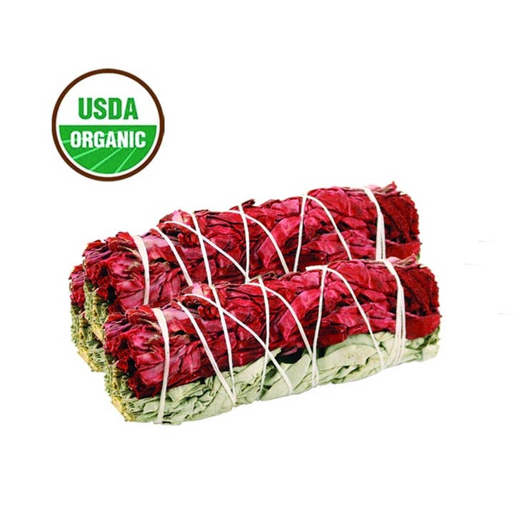 Designs by Deekay Inc. - Wholesale Smudge Stick - White Sage & Dragons Blood Sage Smudge Stick (4 in.)