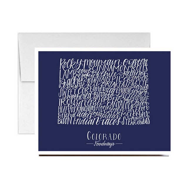 Colorado Foodways Card for wholesale by Stately Made