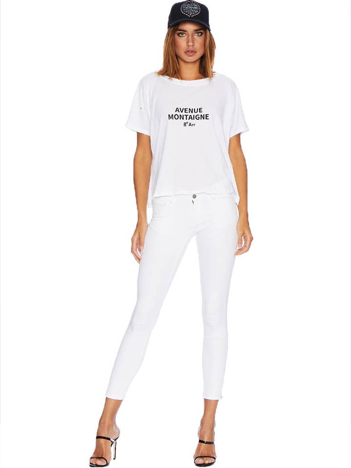 Calças Skinny Signature Mid-Rise com Zíper Vermelho EM7010 por atacado de ETIENNE MARCEL