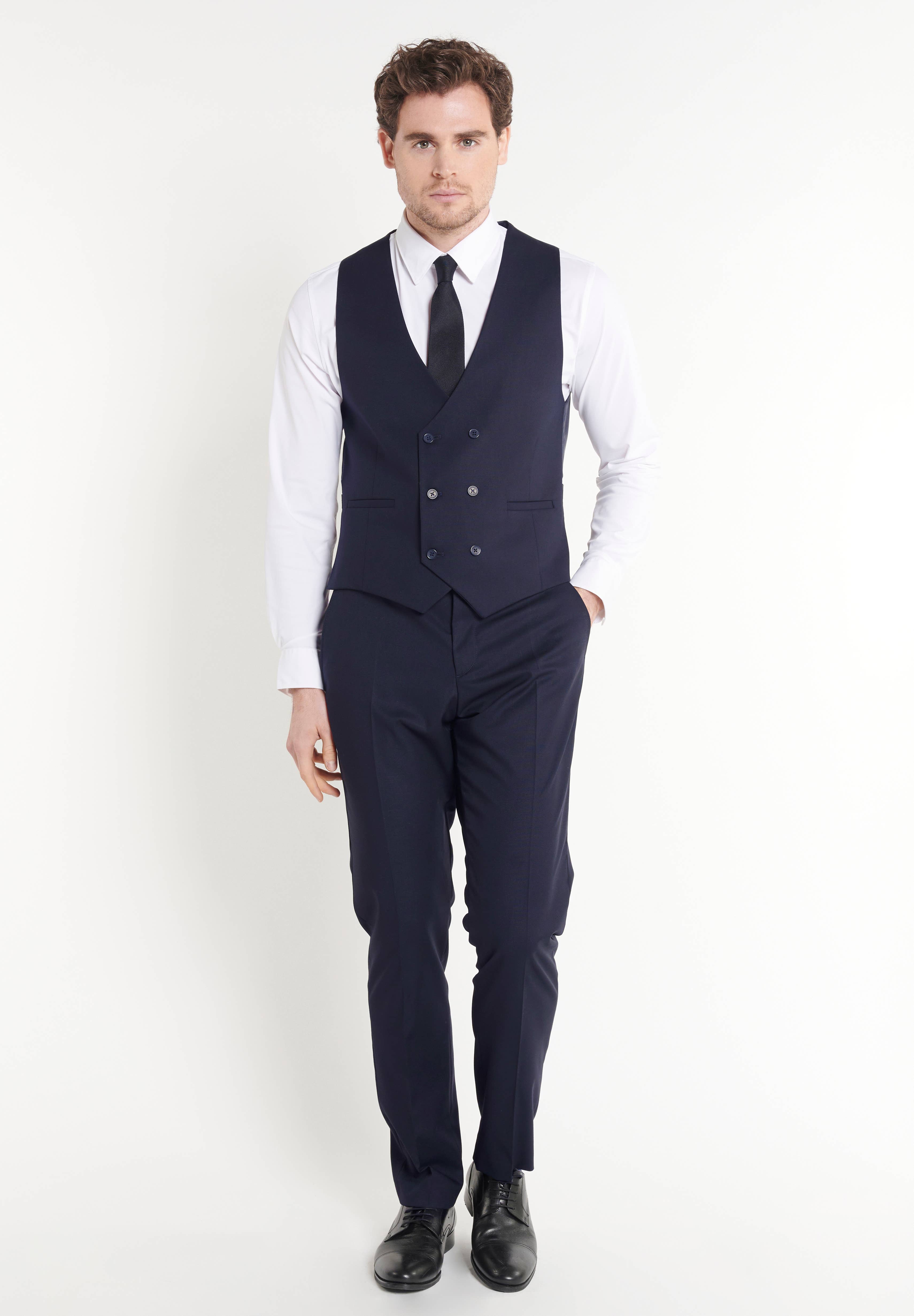 navy Steffen Klein Men's Three-Piece Suit for wholesale on Faire