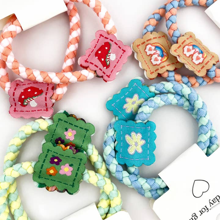 Sød tofarvet hårelastiksæt, børnehårtilbehør for engroshandel hos SoapElenGlen