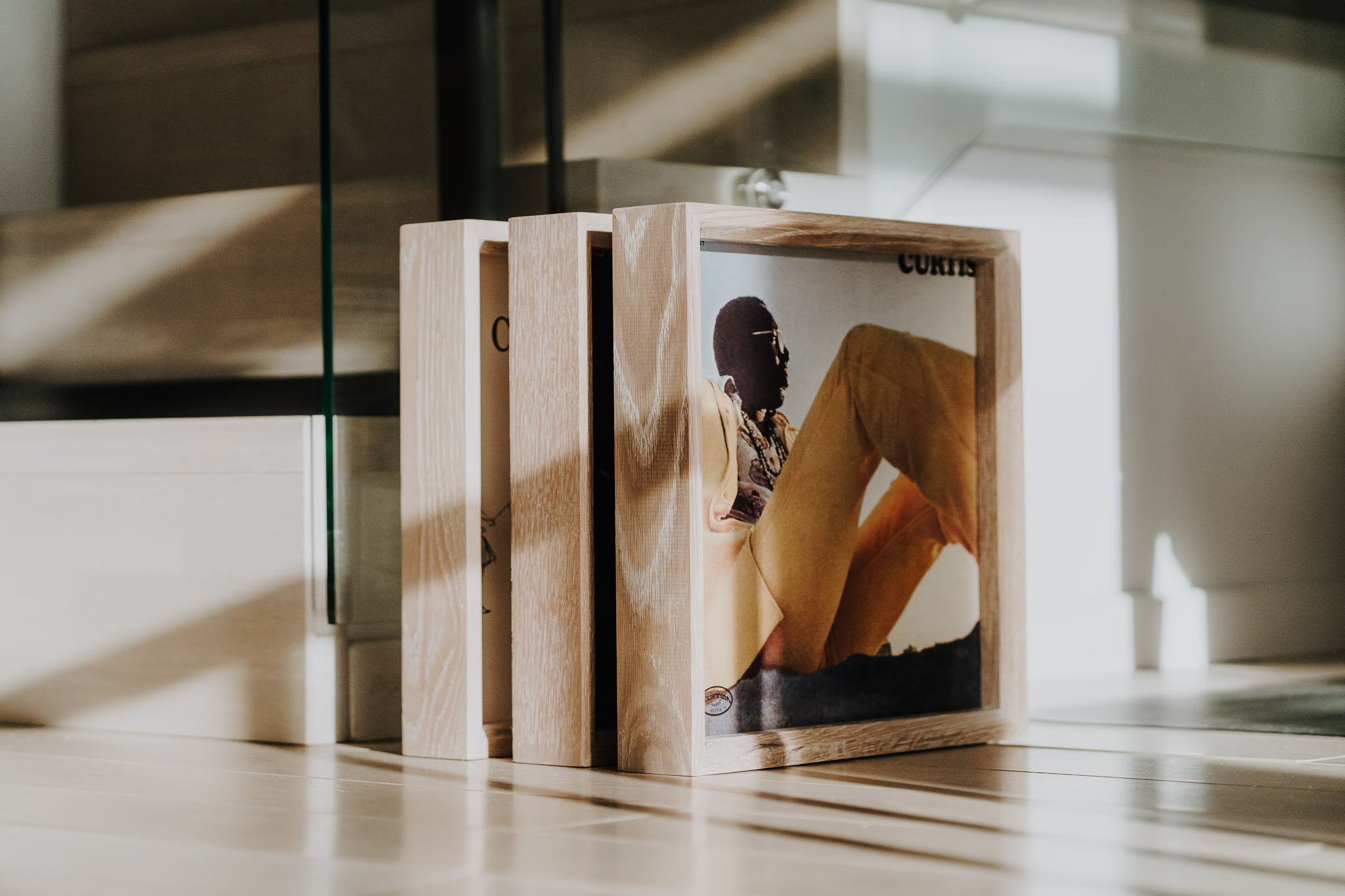 PromiDesign - Wholesale Wall Accent - Oak Vinyl Record Frame for 12-Inch LP Wall or Shelf Display3