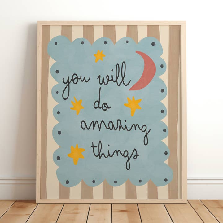 you will do amazing things boys nursery wall art for wholesale by Lara and Kin