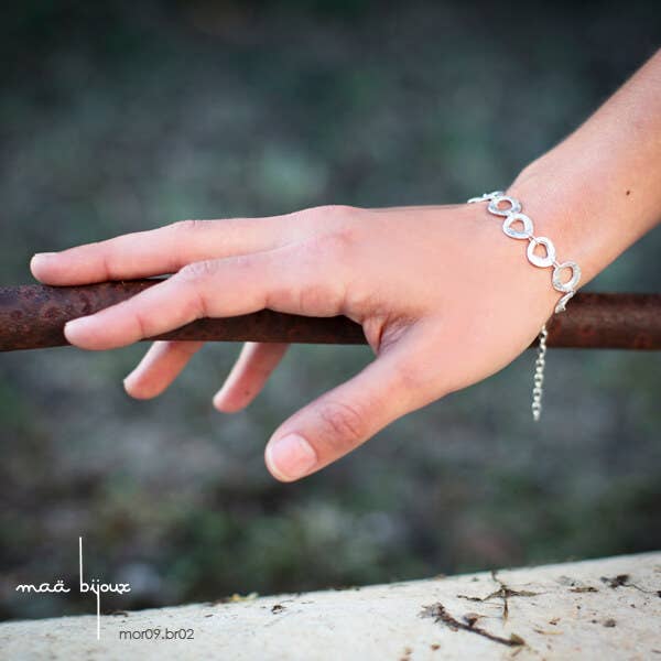 Bracciale in argento 925 con maglie, piccoli cerchi per la vendita all'ingrosso da parte di Maä bijoux
