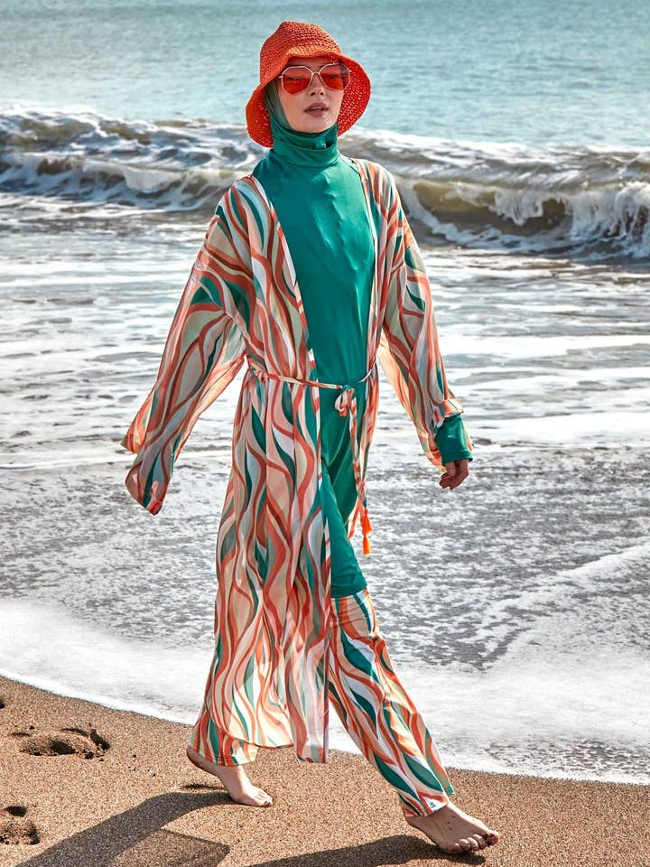 Farverig Pareo Kimono P2422 for engroshandel hos Marina Swimwear