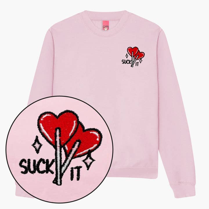Suck It Lollipop Embroidered Sweatshirt (Unisex) for wholesale by SassySpud