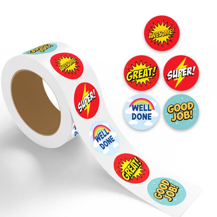 Encouraging - 500 Labels/Roll - 2"x2" - Style 2 for wholesale by StickerJet