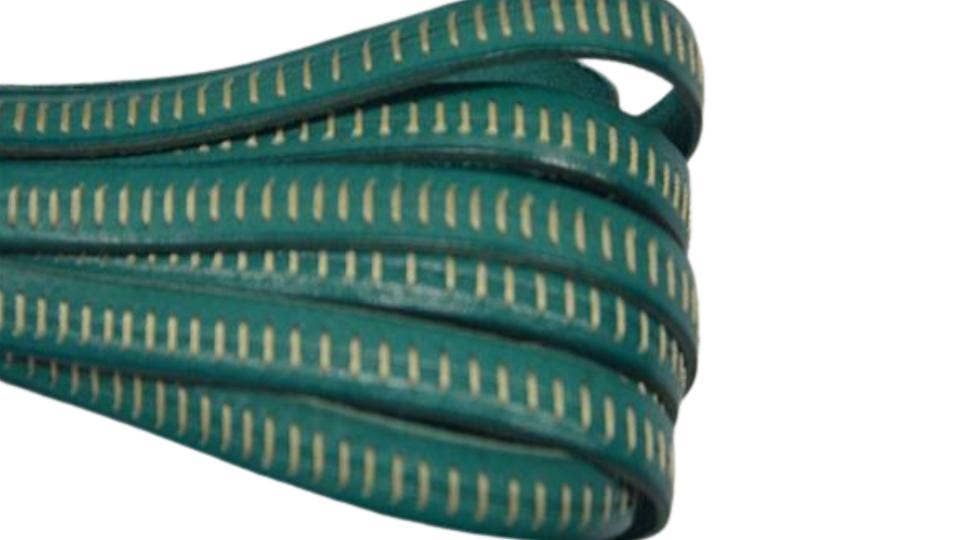 Sun Enterprises B.V. - Wholesale Craft Supplies - Italian Flat Leather- Horz Stitched - Turquoise0