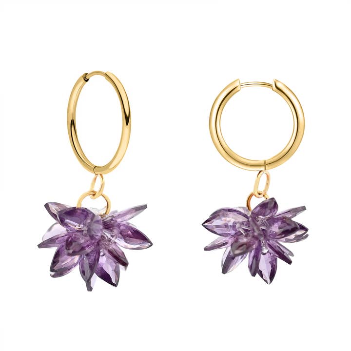 AMORINO SRL - Wholesale Dangle Earrings - ICE FLOWER PENDANT EARRINGS - WQ2468A5006